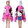 Hello Kitty Asciugamani Bagno con Cappuccio per Bambina Telo Mare Piscina Poncho Cinnamoroll Kuromi Assorbente Kawaii Asciugamano Cotone (Rosa Asciugamano Hello Kitty, 6-14 Anni)