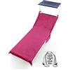 Tex family Telo Mare Lettino in Spugna di Puro Cotone BEDDY Beach © con Tasche Misura CM. 75 X 190 e Zaino Spiaggia - Fucsia