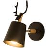 Mengjay Lampada da parete Nordic Iron E27 con testa universale regolabile Bedside Bedroom Lampada da parete in legno massello Faretti Lampada da soffitto Balcone Corridoio LED Wall Sconce (Nero)