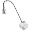 Uonlytech Lampada da Lettura a Parete Collo D'oca Flessibile in Alluminio Argento, Angolo Luce Regolabile Liberamente per Comodino, Luce Calda per Relax e Lettura