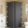 Momooda Tenda Da Doccia Antimuffa Magnetica in Tessuto Impermeabile con Ganci, Tenda da Doccia Pieghevole Lavabile per Vasca da Bagno, 230 g/m², Grigio, 150x200cm