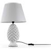 Gicos Lampada lumetto forma pigna con base in ceramica colore bianco cappa bianca 52CM cm attacco lampada E14 TOR-830723