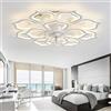 ycwdcz Grande Lampadario Ventilatore con Telecomando Dimmerabile LED 6 velocità Lampadari Ventola Motore DC Reversibile per Camera da Letto Soggiorno Fiore Plafoniera con Ventilatore-White||80CM