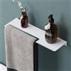 Mai & Mai Mensola da Parete Multifunzionale 40cm, Mensola per Doccia in Alluminio con Portasciugamani Mensola da Appendere per Bagno e Cucina, Bianco Opaco, Reglo-06