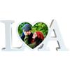 Generico Foto Personalizzata con Lettere Iniziali Idea Regalo San Valentino, Cornice Bianca per Lui Lei Coppia Fidanzati Innamorati Amore Uomo Donna Anniversario, Targhetta Soprammobile 100% Made in Italy