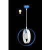 Generico ORALAMP Lampadario a Sospensione Stile Moderno in Ferro Vari Colori, Lampadario per Cameretta, Camera da Letto, Soggiorno PAT/1/S (Bianco Azzurro)