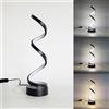 Mengjay Lampada da Comodino a Spirale LED Moderno, 3 Temperature di Colore, Protezione Degli Occhi, Soggiorno Ufficio Decorazione di Illuminazione