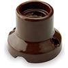 AMARCORDS - Plafoniera in porcellana attacco e27 base applique portalampade vintage colore MARRONE