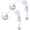 OPPWONG Piccola Luce a LED, 2 Pezzi Spina USB 5V 1W Mini Faretto USB Mobile Piccola Luce Rotonda con Cavo da 4,2 Piedi per Vetrine, Armadietti per Gioielli, Armadi (Luce Bianca)