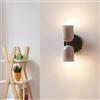 lux.pro Lampada da Parete per Interni con 2 Paralumi Cilindrici Applique Up Down in Metallo per Soggiorno Camera da Letto Ingresso - Bianco Latte