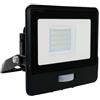 V-TAC Faro LED da Esterno con Chip Samsung 20W con Sensore PIR di Colore Nero Impermeabile, Luce Bianco Freddo