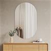 EMKE Specchio da Bagno Ovale 60 x 100 cm - Specchio da Parete Decorativo Orizzontale/Verticale - Specchio da Bagno Senza Cornice