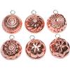 CREARTISTIC Oggetti per la casa in rame stagnato decorativi da appendere - set da 6, 8x8 cm, Forme Geometriche, Stampi per cioccolata, Budino ed altri dolci, Made in Italy