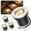 ISOISL 4x Faretti Incasso Calpestabile da Esterno Faretto led Pavimento IP65 con LED 3W Bianco caldo,faretti incasso 230V,perfetti per giardino,piscina,piante e illuminazione esterna
