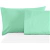 BANZAII TEXTILE INNOVATOR ONLINE Banzaii Coppia Federe Cuscini Letto in Microfibra 50x80 cm, Anallergiche, Antiacaro, Made in Italy, Verdino