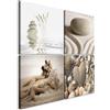 murando - Quadro Spa Pietra 40x40 cm 4 Pezzi Stampa su tela XXL Immagini Moderni Murale Fotografia Grafica Decorazione da parete Quadri Componibili Estate Natura Acqua Sabbia Beige 9060093