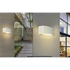Partenopea® Applique lampada da muro parete in alluminio e vetro per esterno casa locali terrazza IP65 con attacco per lampadine E27 (Luce calda 3000K, Bianca)