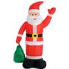 Bakaji Babbo Natale Gonfiabile Con Sacco Dei Regali Autogonfiabile Grande Altezza 180 cm Con Illuminazione a LED e Kit Fissaggio Per Esterno Protezione IP44 Addobbo e Decorazione Natalizia
