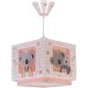 Dalber Koala - Lampada da soffitto per bambini, motivo: animali rosa, 63262S, E27