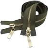 ZacLAy Cerniera Con Denti In Metallo Oro Chiaro Con Doppio Cursore Da 80/100/120Cm, Army Green, 5#, 80cm