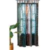 RAJBHOOMI HANDICRAFTS Indiano vecchio Vintage Sari Tende di Colore Blu Hippie Decor Tenda di Seta Porta Drappo Decorazione Della Finestra Sari Riciclare Tende 84 inches Long