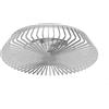 Mantra Iluminación. Modello HIMALAYA. Ventilatore e plafoniera da soffitto di 63 cm di diametro in colore argento. Sorgente luminosa LED 70 W 2700 K-5000 K 4900 lm. Ventola 35 W