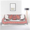 BANZAII TEXTILE INNOVATOR ONLINE Banzaii telo mare maxi antisabbia, copriletto, copridivano, copritutto in cotone 210x230 cm Fiori Rosso
