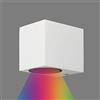Partenopea® Applique lampada cubo da parete a muro gu10 max 10w led per interno esterno IP65 moderno faretto monoemissione (Cubo Bianco, Luce RGB+BIANCA)