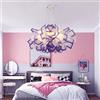 BESTWALED 24W LED Lampadario E27 Lampade A Sospensione Ø50CM Creatività Bianco Design Luce Pendente Altezza Regolabile Lampadari Fatto A Mano PVC Acrilico Plastica Decorazione Salotto Cameretta Ristorante,Viola