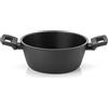 Guzzini - Casseruola in alluminio con doppi manici, antiaderente, 20 cm, Nero COOK&PLUS