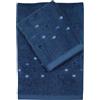 DEA Set Asciugamani da bagno Viso + Ospite in spugna 100% Cotone 550gr con Pois ricamato - Coriandoli (Blu)