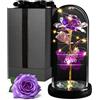 Maverton Rosa Stabilizzata con LED Personalizzata - Rosa Eterna nella Cupola di Vetro - Regalo Donna Compleanno Mamma Nonna Fidanzata Maestra - Regalo Anniversario Matrimonio