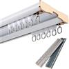 Generico Binario per Tende Doppia Fila, Binario Tenda Scorrevoli con Rulli Silenziosi Bastone per Tende In Alluminio da Soffitto Completo di tutti gli accessori per la casa in Ufficio divisore(Bianco,140CM)