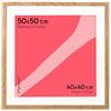 FRAMAI® Cornice per quadri 50x50 cm in colore quercia - con passepartout - telaio in legno MDF, Plexi resistente alle rotture, ecologico, con sospensione e supporto - formato verticale e orizzontale