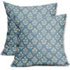 Sivirary Set di 2 federe per cuscini con stampa floreale blu chiaro, 45 x 45 cm, motivo floreale vintage, federe decorative per esterni, per la primavera e l'estate, decorazione rustica per divano e letto