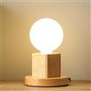 Mengjay Trade Portalampada E27 in legno quadrato lampada da tavolo Edison presa EU standard illuminazione decorativa,Lampada da Tavolo Notturna per ufficio, casa, bar, ristorante(Nessuna lampadina)