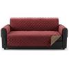 INTRECCI Copridivano 4 Posti Trapuntato | Antimacchia, Bicolore, Reversibile | Colore: Bordeaux/Tortora