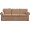 MASTERS OF COVERS Copridivano compatibile con divano a 3 posti IKEA Ektorp - Copridivano sostitutivo - Realizzato a mano - 218 x 88 x 88 cm (costolato, beige)