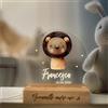 Pixel Artigiani Digitali Pixel® Lampada personalizzata con nome luce notturna per bambini bambina neonato con animali Idea regalo nascita bimbo bimba battesimo compleanno Regalo Natale per neonati Personalizzato (Leone)
