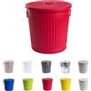 Jinfa | Bidone della spazzatura in metallo con manici e coperchio | Rosso | Ø 29 cm, h 31,5 cm | Capienza 18 litri