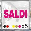 Mr Pubblicità 5 pz. kit Adesivi Saldi Rimovibili per Vetrine Negozi, Vetrofania Scritte SALDI dim. 60x20 cm Stickers promozionali Allestimento Vetrine Decorate. intagliati senza Sfondo Prespaziati (FUXIA)