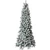 Moranduzzo - Albero di Natale Slim Innevato Luxury "Monte Cimone" - 150 cm Ø 54 cm, 632 Rami Folti e Densi, Real Touch PE/PVC, Apertura ad Ombrello, Innevatura Manuale Realistica