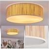hofstein Lampada da soffitto Foggia, lampada in metallo/paglia di giunco/tessuto/plastica nero/naturale/beige/bianco, rotonda stile boho (Ø 40 cm), E27, sala pranzo, soggiorno, camera letto, cucina