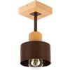 alfalux Lampada A Sospensione Lampada Da Soffitto LED Con 1 Paralume In Metallo E Legno Per Soggiorno Camera Da Letto Cucina Stile Moderno BR10x10BU