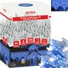 GINMA Tenda Luminosa LED - Luci di Natale Esterno Professionali - Certificata IP44 - Basso Consumo e Impermeabili, Effetto Cascata - Prolungabile (Blu Zaffiro, 3 metri (132 LED))