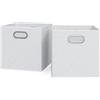 Vicco Scatola pieghevole, Bianco, 30 x 30 cm | Set di 2, adatto ai sistemi di scaffalature con foro integrato per maniglia