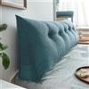 DEVINK Triangolare Cuscino da Lettura Schienale Testata Letto Divano Imbottitura Poggiaschiena Antireflusso Adulti Cuscino Letto Matrimoniale, Cuscino Cervicale Dormire Lungo(60 x 50 x 20 CM,Blue 1)