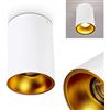 hofstein Plafoniera Grenada, plafoniera moderna in metallo bianco/oro, 1 attacco G10, faretto a 1 luce, montaggio superficiale, senza lampadina/e