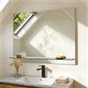 S'AFIELINA Specchio da bagno con ripiano 80x60 cm, specchio da parete con ripiano, Adatto a bagni, soggiorni, residenze studentesche, case per ospiti, ecc