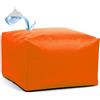 SXBCyan Pouf Poggiapiedi Impermeabile (Senza Imbottitura) pour Esterni, Interni, Giardino, Campeggio, Spiaggia, Rettangolare Poltrona A Sacco, Sgabello Angolare(Orange,30x30x20cm-cover)